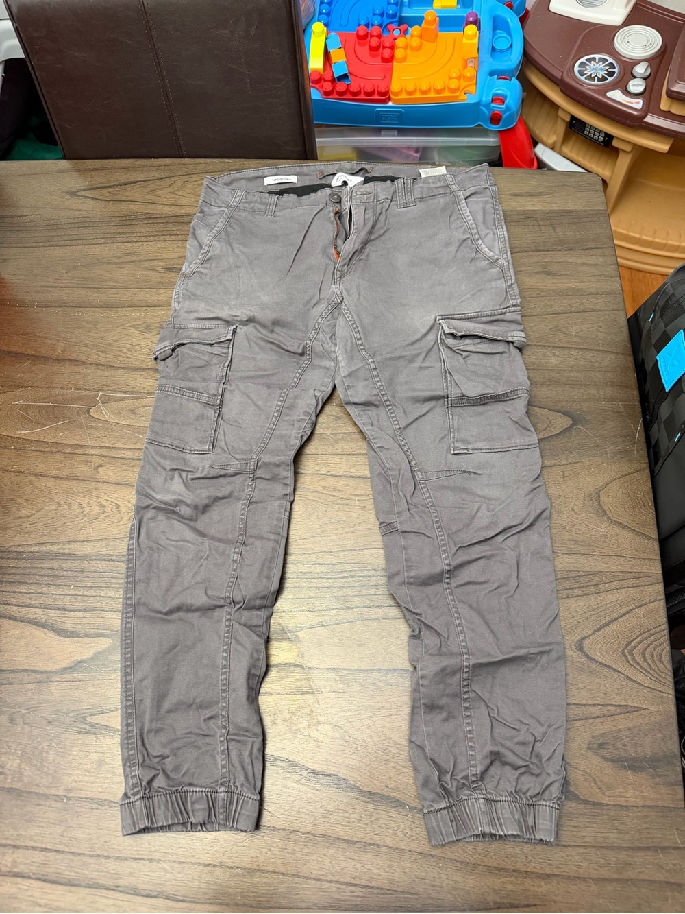Jack and Jones Gray Cargo Jogger Pants